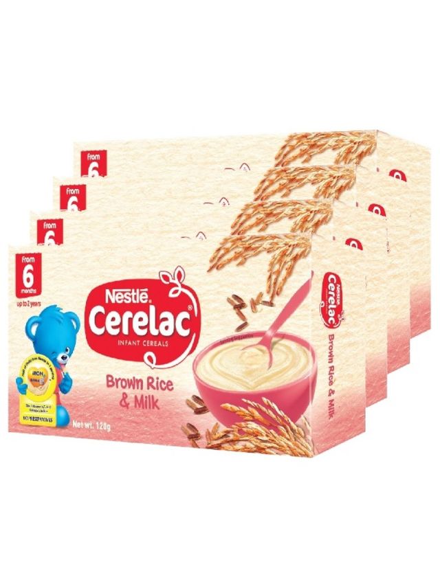CERELAC Cerelac Baby Food Brown Rice & Milk (120g) Bundle of 4 edamama